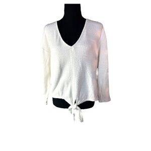 Madewell Textured Tie Front Shirt Size Medium